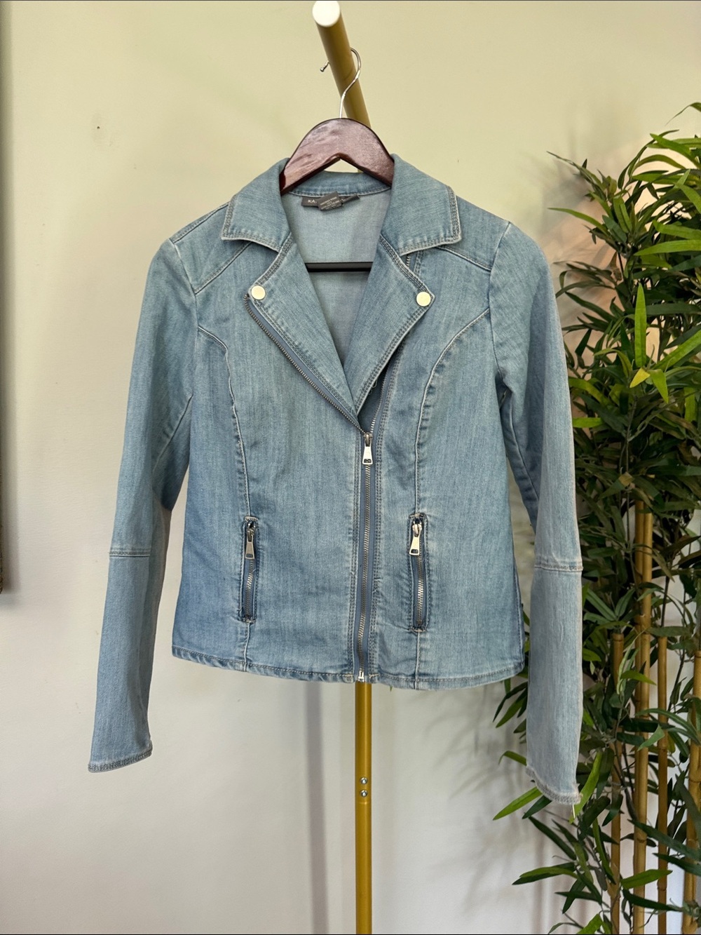 Kate & Mallory Light Blue Denim Moto Jacket XS